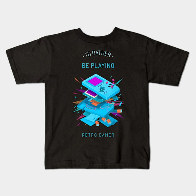 Retro Gamer - Awesome Art and Drawing Retro Game Lover Kids T-Shirt by LetShirtSay